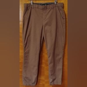 Lee Regular Fit Tapered Leg Mid Rise Striped Brown Jeans Sz 14 Elastic Ankle